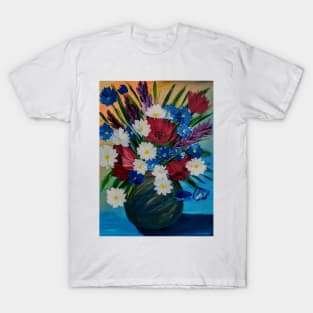 A beautiful bouquet flowers in a glass vase T-Shirt